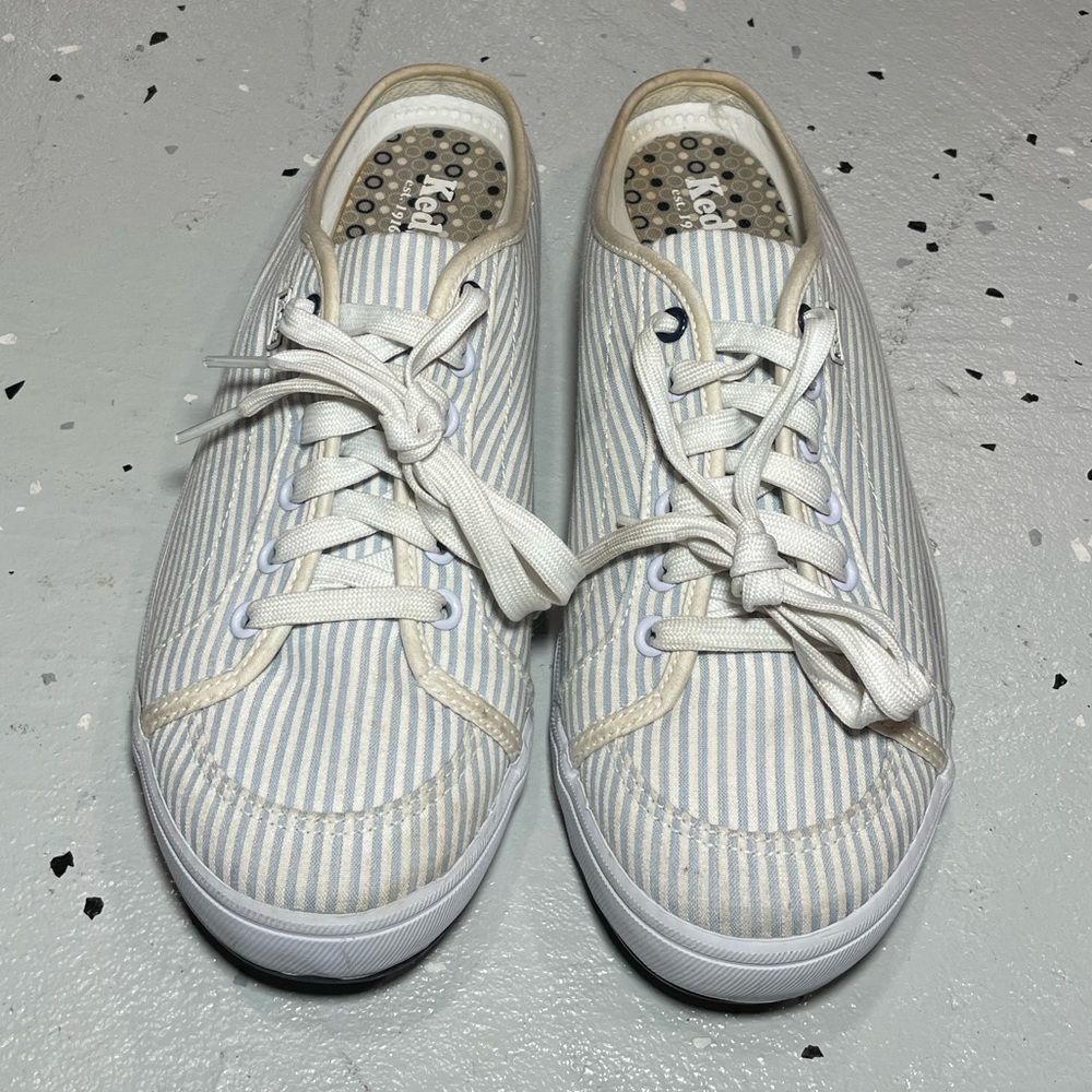 Keds Hampton Sport Women’s Slip On Canvas Shoes Size 8.5 Blue White Striped - Picture 3 of 8